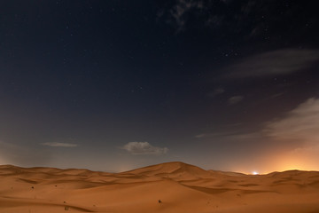 Fototapeta na wymiar sahara desert at night