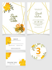 Naklejka premium Wedding invitation card. Vector illustration