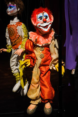 Fototapeta na wymiar Beautiful clown puppets for display and home decoration