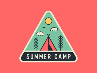 Colorful Summer Camp Vector Illustration