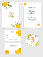 Naklejka premium Wedding invitation card. Vector illustration