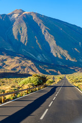 Beautiful view road near Teide volcano. Tenerife. Canary Islands..Spain