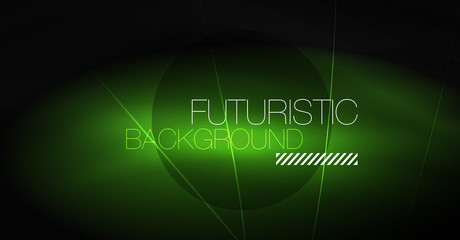 Digital technology abstract background - neon geometric design. Abstract glowing lines. Colorful techno background. Futuristic shape.