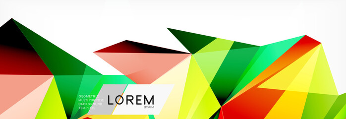 Triangle 3d polygonal art style. Future geometric design. Vector geometry futuristic illustration