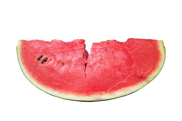 Watermelon sliced on a white backdrop.
