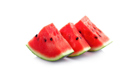 Sliced ripe watermelon isolated on white background