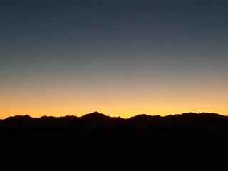 Sunset behind the hills Quartzsite, Arizona