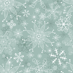 Pastel green winter seamless christmas pattern