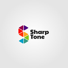 Colorful Geometri Triangle S Letter Logo Sign Symbol Icon