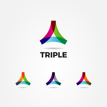 Abstract Colorful Triangle Logo Sign Symbol Icon
