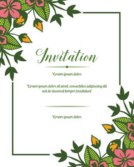 floral invitation cards with beautiful flower vector illustration