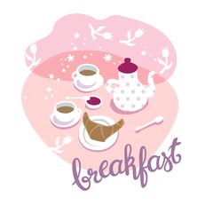 Breakfast includes coffee and croissants