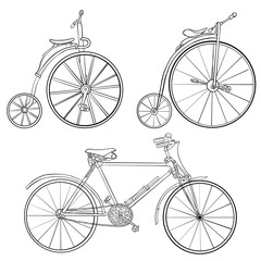 vector vintage bicycles