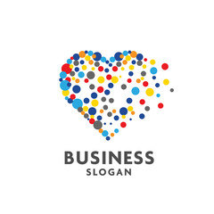 creative cute vector hearts made of colorful dots, colorful circle dot as heart logo
