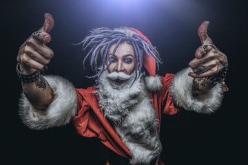 terrible robber dressed as Santa Claus