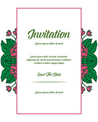 Obraz premium Vintage floral invitation template with hand drawn flowers vector art