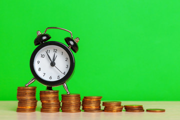 Time is money, table clock with coins