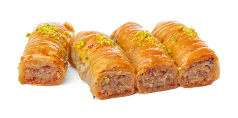 Turkish Ramadan Dessert Baklava isolated on white