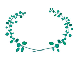 Wedding invitation design collection with eucalyptus leaves. Vector illustration.