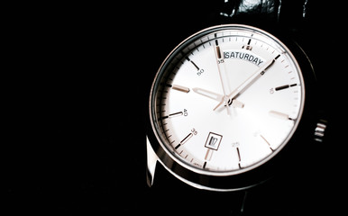 Classic designed watch with a date. Date - saturday