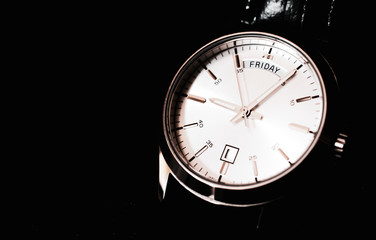 Classic designed watch with a date. Date - friday