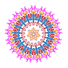 Mandala design with floral patterns.