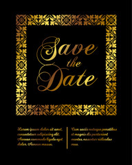 Wedding invitation card design in modern style. Vector illustration.