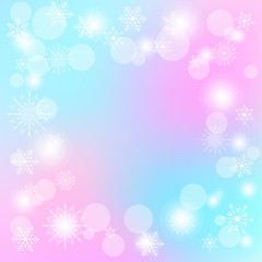 White snowflakes on corolfull background