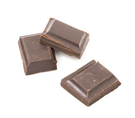 close up a chocolate bar isolated on white