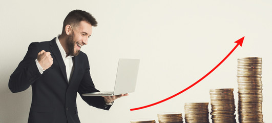 Passive income concept, collage