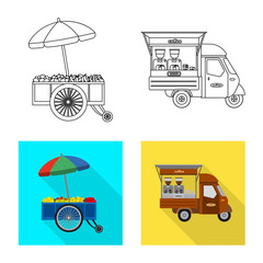 Isolated object of market and exterior logo. Collection of market and food vector icon for stock.