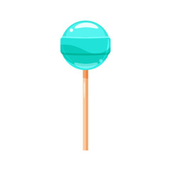 Lollipop, candy on a stick, sweet, color, round, vector, illustration, isolated, cartoon style