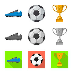 Vector illustration of soccer and gear icon. Set of soccer and tournament vector icon for stock.