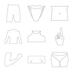 Vector illustration of human and part icon. Collection of human and woman stock symbol for web.