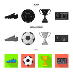 Vector illustration of soccer and gear icon. Collection of soccer and tournament vector icon for stock.