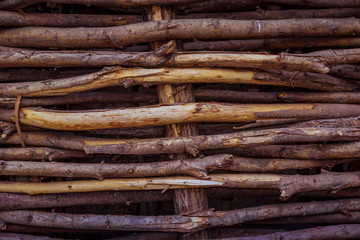 Wooden fence shot close.