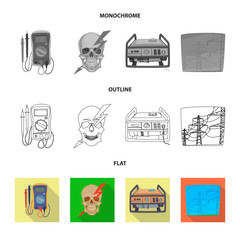 Vector design of electricity and electric logo. Collection of electricity and energy stock symbol for web.