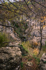 Magnificent autumn view from the mountain above Dryanovo monastery.