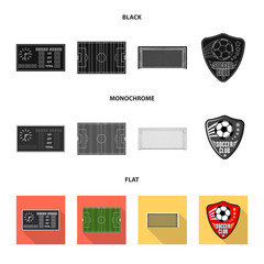 Vector design of soccer and gear symbol. Set of soccer and tournament stock symbol for web.
