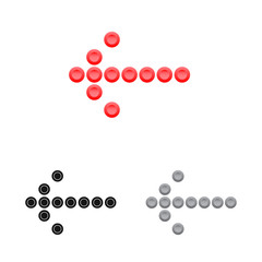 Vector illustration of element and arrow sign. Collection of element and direction vector icon for stock.