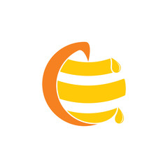 letter c honey comb logo vector
