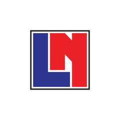 letters ln square geometric logo vector