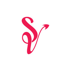 Fototapeta premium letters sv linked infinity ribbon design logo vector