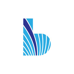 letter b stripes curves geometric logo
