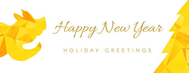 Happy New Year greeting card vector template