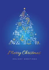 Merry Christmas greeting card template