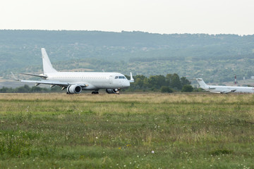 Close up at the landing plane.