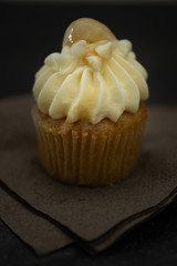 Tasty mini cupcakes on a vintage background, sweet dessert for christmas, new year and valentine holliday