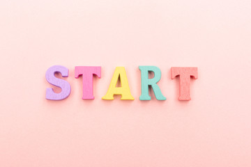 Word start made from children letters