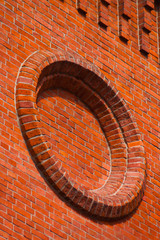 circle on a brick wall,
